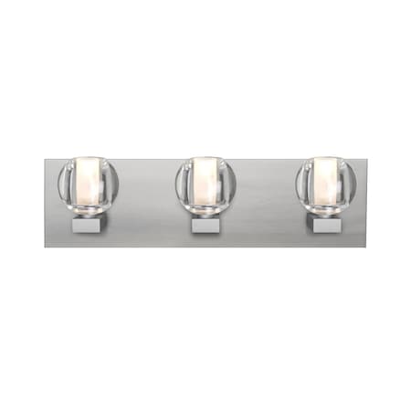 Besa Lighting Boca Vanity, Clear, Satin Nickel Finish, 3x40W Halogen 3WF-BOCACL-SN